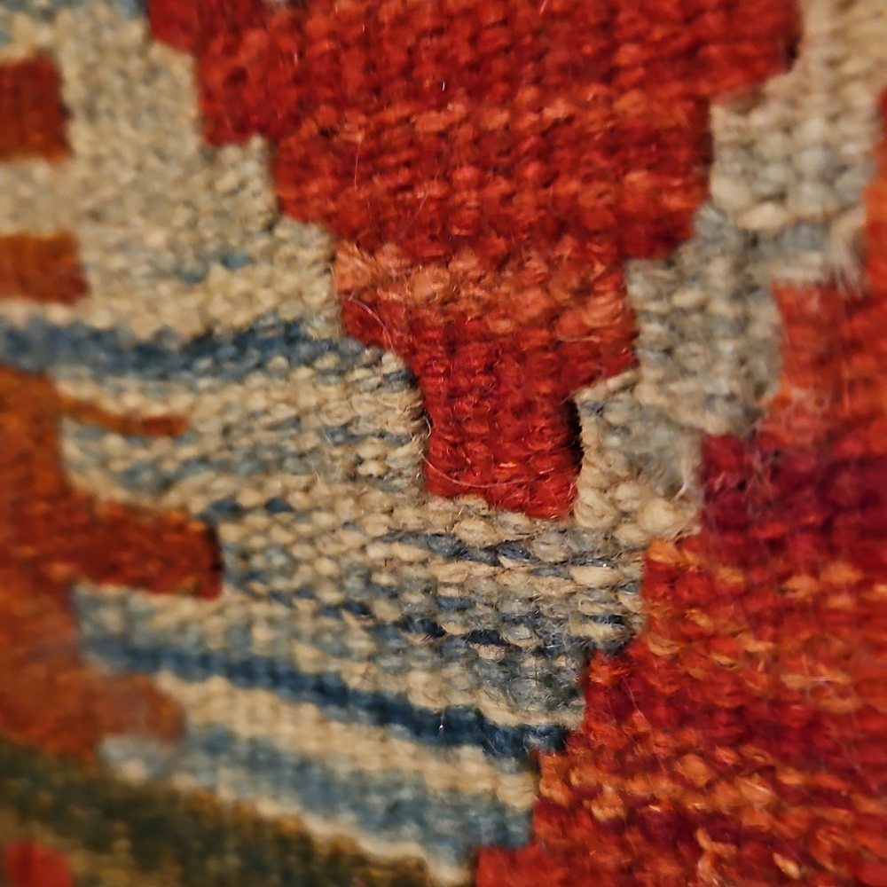 Handwoven Kilim Wall Rug - Multi Color Geometric/Aztec Southwestern Pattern - Picture 2 of 3